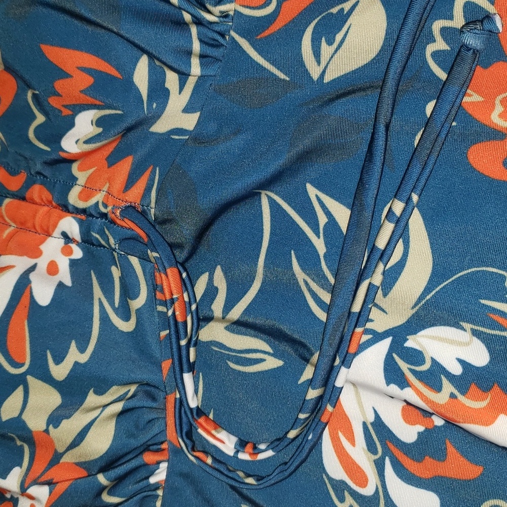 Baleaf Blue Floral Activewear Top Cover up Dress style chest around size 34 NWT - Picture 3 of 6